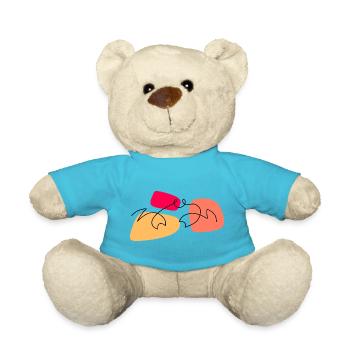 Lineart crab with color background - Teddy Bear - atoll blue - Front