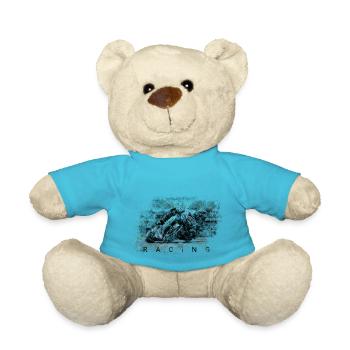 Moto GP - Motorcycle Racing - Teddy Bear - atoll blue - Front