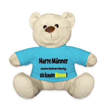 Harte Männer essen keinen Honig, sie kauen Bienen! - Teddy - Atollblau - Vorne