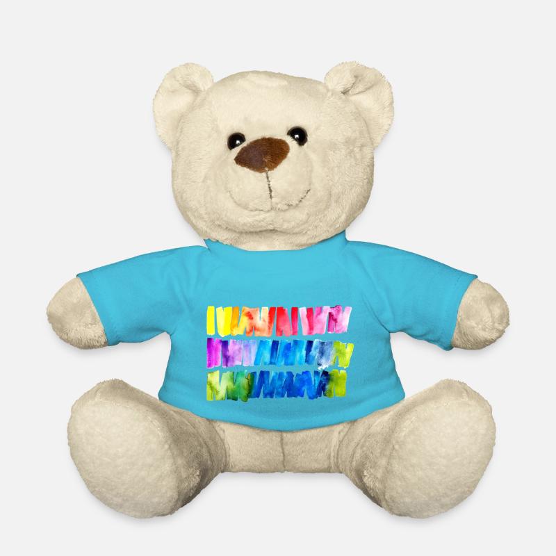Aquarell Regenbogen Flagge Banner - Teddy - Atollblau