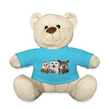 Eulen und Eule - Teddy - Atollblau - Vorne