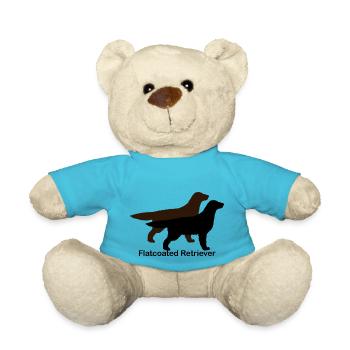 Flatcoated Retriever schwarz und leber - Teddy - Atollblau - Vorne