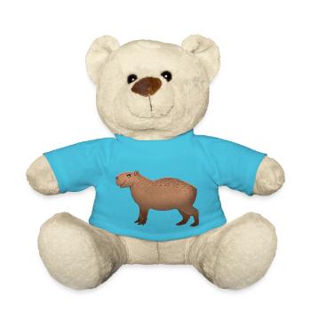 Capybara dessiné à la main debout - Nounours - bleu outremer - Devant