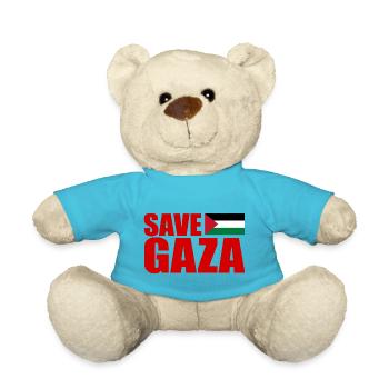Save gaza - Teddy Bear - atoll blue - Front