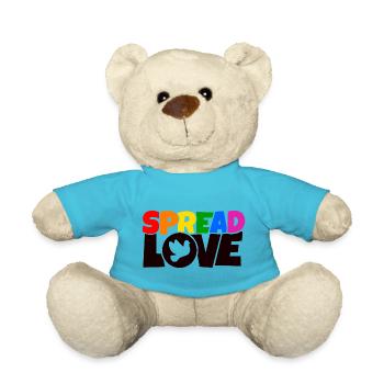 Freedom and peace for colourful diversity - Teddy Bear - atoll blue - Front