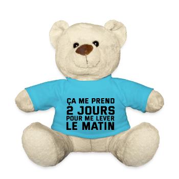ça me prend 2 jours pour me lever le matin - Nounours - bleu outremer - Devant