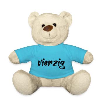 vierzig 40 Schriftzug - Teddy - Atollblau - Vorne