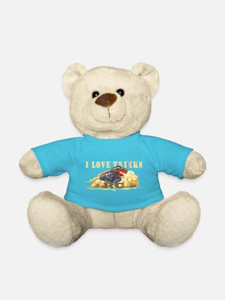 I LOVE RC RC RADIO TRUCKS - Teddy Bear - atoll blue
