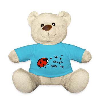 We love you little bug - Teddy Bear - atoll blue - Front