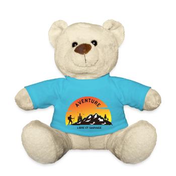 Aventure, libre et sauvage, cadeau pour aventurier - Nounours - bleu outremer - Devant