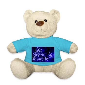 7 BLUE STARS - Teddy Bear - atoll blue - Front