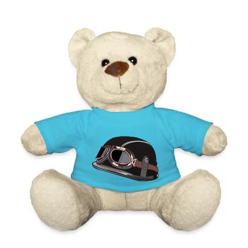 alter Motorradhelm Biker Lünette - Teddy - Atollblau - Vorne