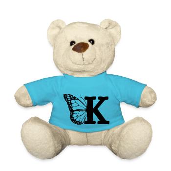 Buchstabe K Schmetterling - Teddy - Atollblau - Vorne