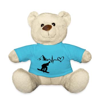 Snowboarder Wintersport Schnee - Teddy - Atollblau - Vorne