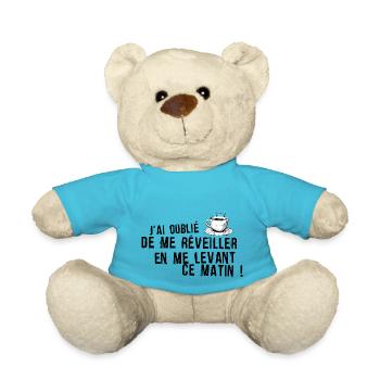 oublie tasse cafe reveiller levant matin humour 1 - Nounours - bleu outremer - Devant
