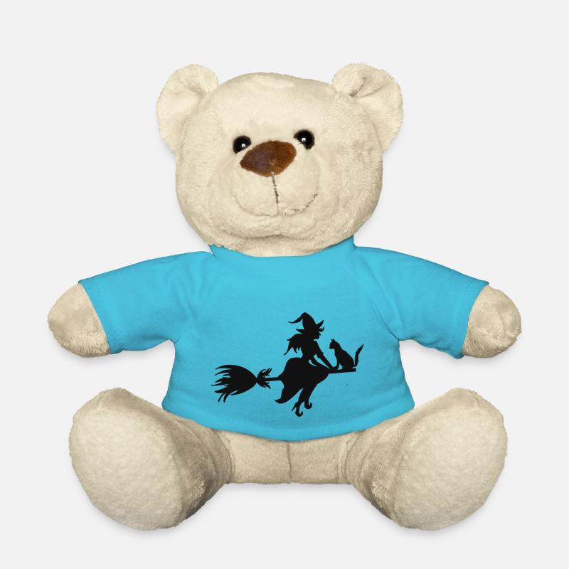 Sorcière sur balai - Nounours - bleu outremer