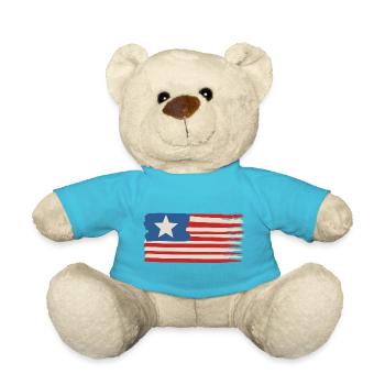 Ein Stern USA Flagge - Teddy - Atollblau - Vorne