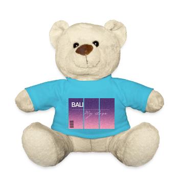 Bali, my love. Souvenir WITH GPS data - Teddy Bear - atoll blue - Front