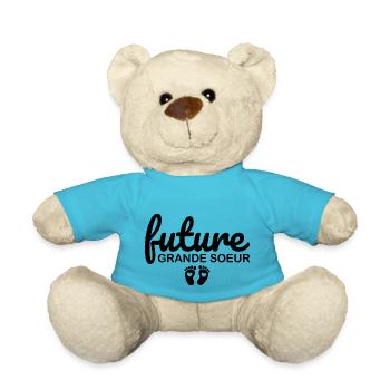 Child Child Future Big Sister - Teddy Bear - atoll blue - Front
