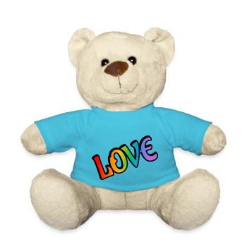 Retro Rainbow Love - Teddy Bear - atoll blue - Front