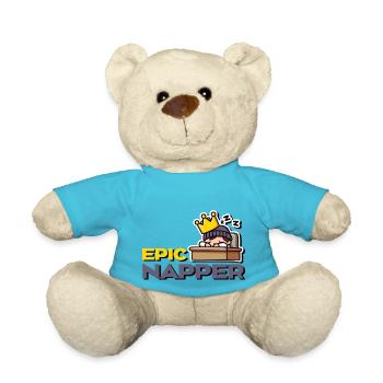 Epic Napper - Funny Cartoon for Late Risers - Teddy Bear - atoll blue - Front