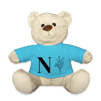 Lette n fleurs minimalistes - Nounours - bleu outremer - Devant
