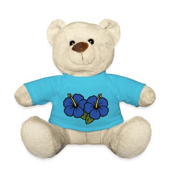Fleurs d’hibiscus 2 - Nounours - bleu outremer - Devant