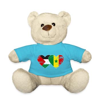 Palestine Sénégal drapeau coeur utilisé - Nounours - bleu outremer - Devant