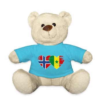 Norvège Sénégal Drapeau Coeur - Nounours - bleu outremer - Devant