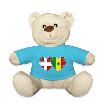 Dänemark Senegal Herz Flagge used - Teddy - Atollblau - Vorne