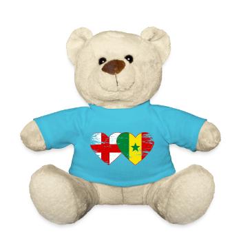 England Senegal Flagge Hände Herzform used - Teddy - Atollblau - Vorne