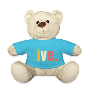 Five Five Years 5th Birthday Text Font Colorful - Teddy Bear - atoll blue - Front