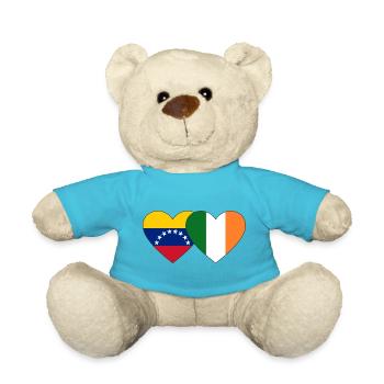 Venezuela Ireland Flag Heart - Teddy Bear - atoll blue - Front