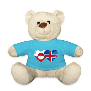 Cœur du drapeau du Groenland Islandade utilisé - Nounours - bleu outremer - Devant