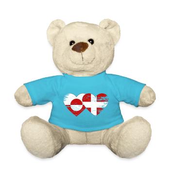 Cœur du drapeau du Groenland-Danemark utilisé - Nounours - bleu outremer - Devant