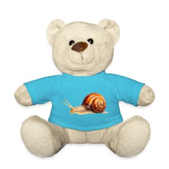 Zeitlos langsam – Detailreiche Schnecke - Teddy - Atollblau - Vorne
