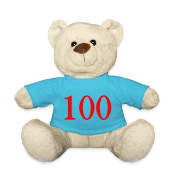 100. 100 ANS. 100e ANNIVERSAIRE. ANNIVERSAIRE 100  - Nounours - bleu outremer - Devant