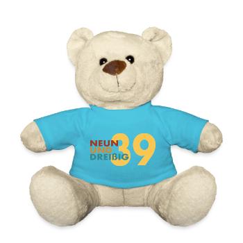 39. Geburtstag Retro Geschenkidee - Teddy - Atollblau - Vorne