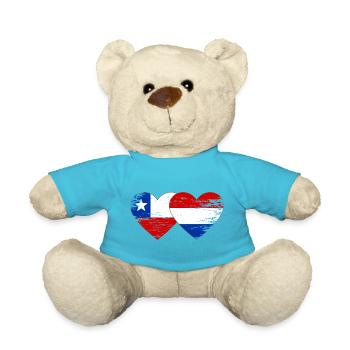 Chile_Holland_Flagge_Herz_used - Teddy - Atollblau - Vorne
