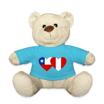 Chile_Peru_Flagge_Herz - Teddy - Atollblau - Vorne