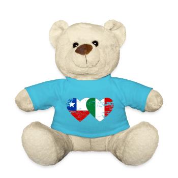 Cœur du drapeau chili italien utilisé - Nounours - bleu outremer - Devant