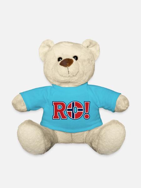 RO! Norwegisches "besticktes" Unterstützerdesign - Teddy - Atollblau