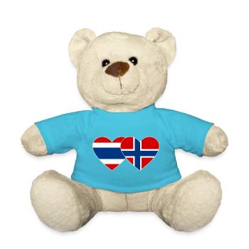 Thailand Norwegen Flagge Herzform - Teddy - Atollblau - Vorne