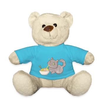 Katze stiehlt Ramen - Teddy - Atollblau - Vorne