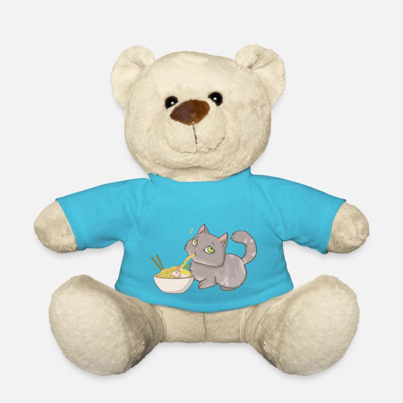 Le chat vole Ramen - Nounours - bleu outremer
