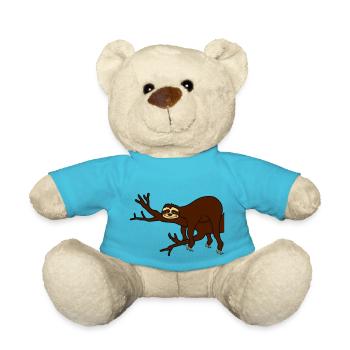 ast baum faultier entspannen muede chillen haengen - Teddy - Atollblau - Vorne