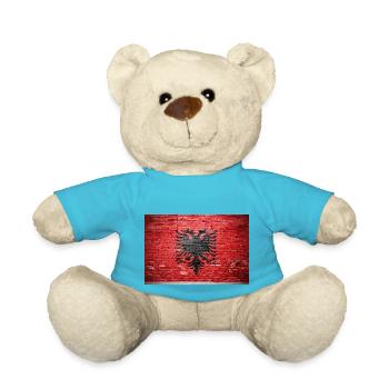 Albania graffiti on brick wall poster - Teddy Bear - atoll blue - Front