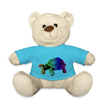 Colorful party turtle - Teddy Bear - atoll blue - Front