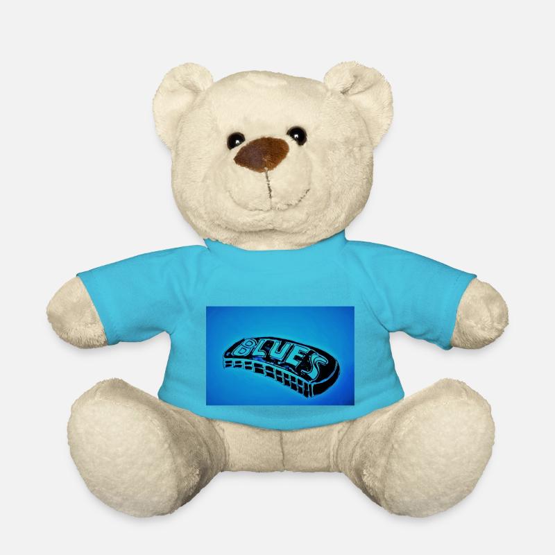 Blues harmonica horizontal - Teddy Bear - atoll blue