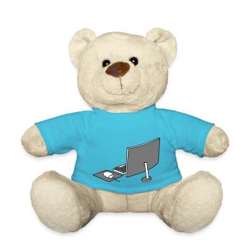 maus tastatur bildschirm home office buero arbeits - Teddy - Atollblau - Vorne